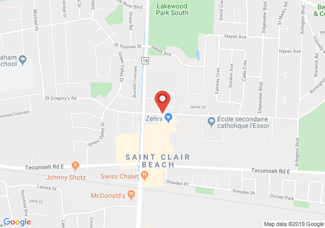 Google map image of St. Gregory's Rd, Tecumseh, Ontario, Canada